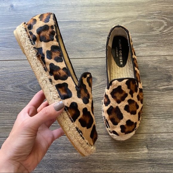 Kurt Geiger Shoes - KURT GEIGER Leopard Pony Hair Espadrille Flat